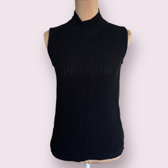 Central Park West NY | Women’s | Black Turtleneck Tank with Mesh Back | Size: XS - Picture 1 of 6
